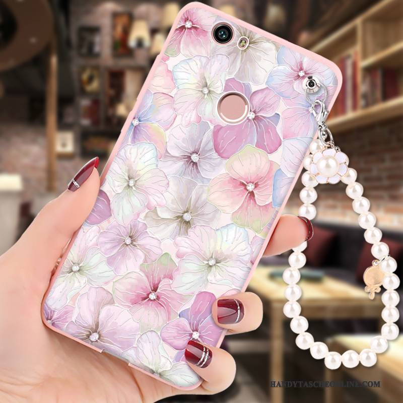 Hülle Huawei Nova Gemalt Hängende Verzierungen Anti-sturz, Case Huawei Nova Weiche Handyhüllen Rosa