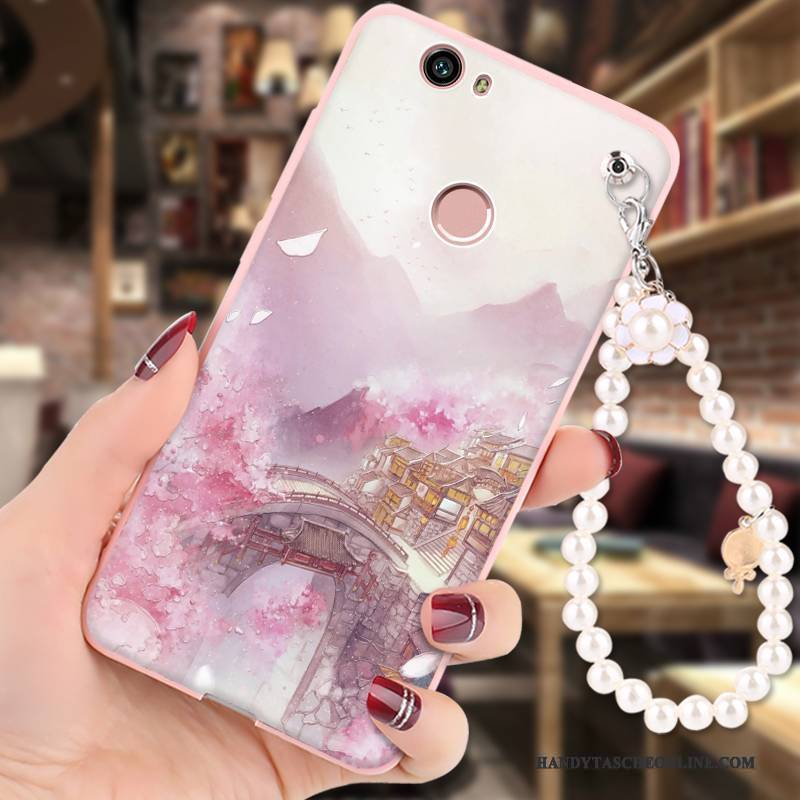 Hülle Huawei Nova Gemalt Hängende Verzierungen Anti-sturz, Case Huawei Nova Weiche Handyhüllen Rosa