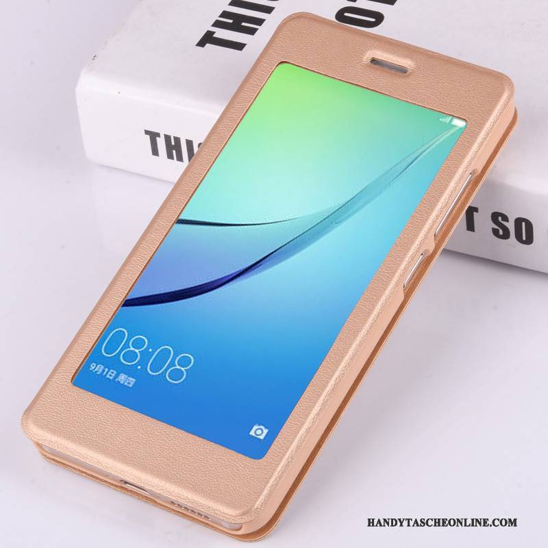 Hülle Huawei Nova Lederhülle Gold Anti-sturz, Case Huawei Nova Folio Handyhüllen