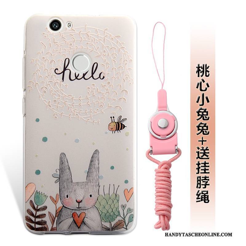 Hülle Huawei Nova Prägung Pulver Rosa, Case Huawei Nova Mini Hängende Verzierungen