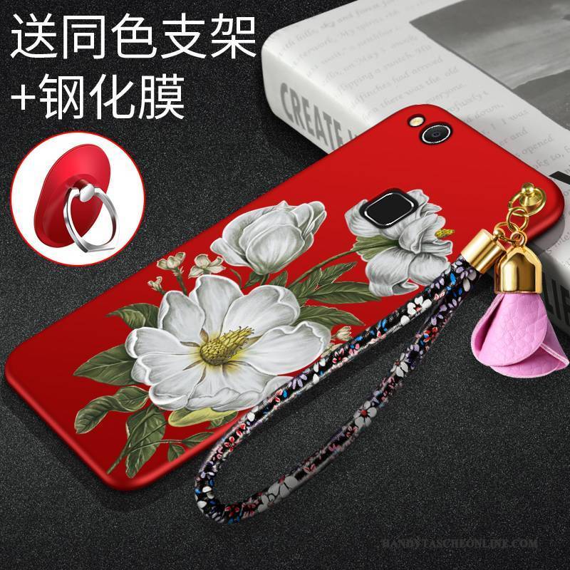 Hülle Huawei Nova Schutz Nubuck Handyhüllen, Case Huawei Nova Rot Jugend