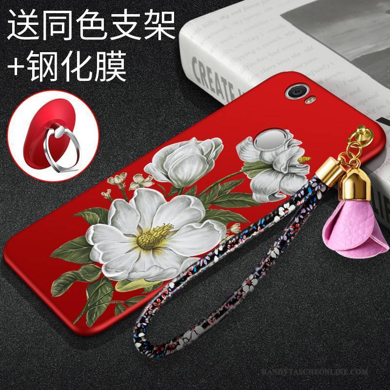 Hülle Huawei Nova Schutz Nubuck Handyhüllen, Case Huawei Nova Rot Jugend