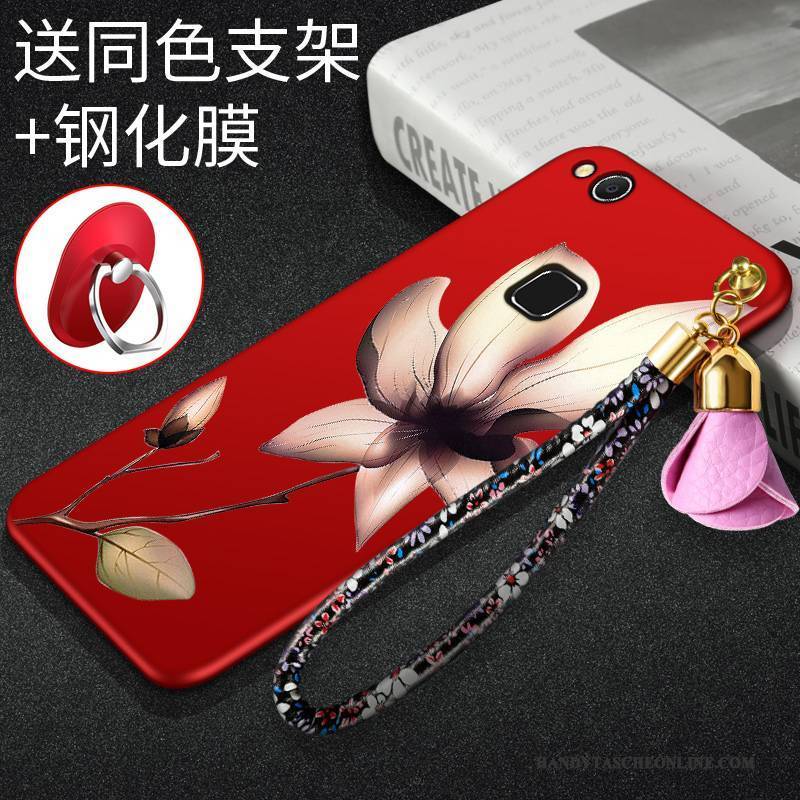 Hülle Huawei Nova Schutz Nubuck Handyhüllen, Case Huawei Nova Rot Jugend