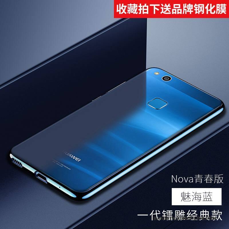 Hülle Huawei Nova Silikon Handyhüllen Anti-sturz, Case Huawei Nova Weiche Jugend Blau