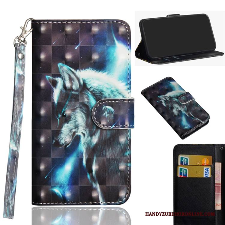 Hülle Huawei P Smart 2019 Folio Weiß, Case Huawei P Smart 2019 Silikon