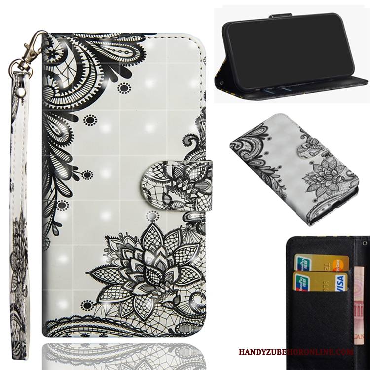 Hülle Huawei P Smart 2019 Folio Weiß, Case Huawei P Smart 2019 Silikon