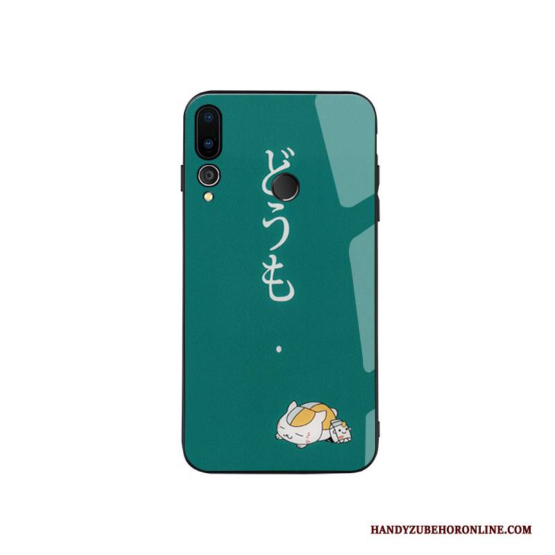 Hülle Huawei P Smart+ 2019 Kreativ Katzen Gelb, Case Huawei P Smart+ 2019 Karikatur Kunst Mini