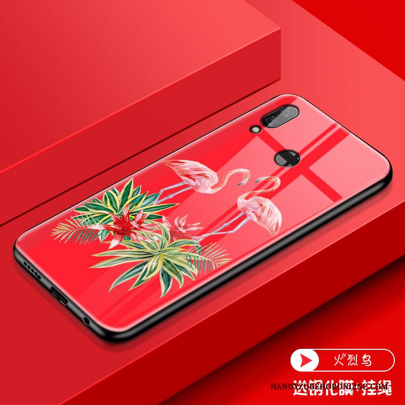 Hülle Huawei P Smart 2019 Kreativ Netto Rot Trend, Case Huawei P Smart 2019 Schutz Persönlichkeit Neu