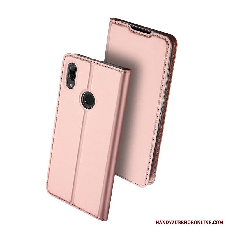 Hülle Huawei P Smart 2019 Taschen Anti-sturz Karte, Case Huawei P Smart 2019 Lederhülle Schwarz Transparent