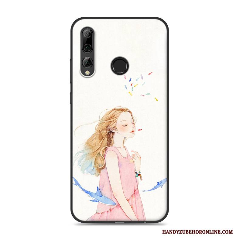 Hülle Huawei P Smart+ 2019 Taschen Blumen Handyhüllen, Case Huawei P Smart+ 2019 Silikon Anti-sturz Hängende Verzierungen