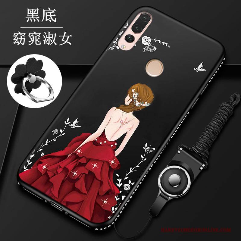 Hülle Huawei P Smart+ 2019 Taschen Rot Handyhüllen, Case Huawei P Smart+ 2019 Weiche Anti-sturz