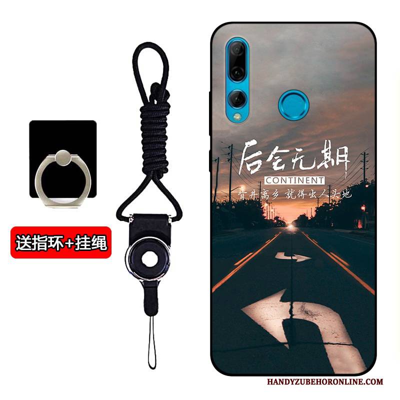 Hülle Huawei P Smart+ 2019 Weiche Handyhüllen Netto Rot, Case Huawei P Smart+ 2019 Taschen Schwarz Nubuck