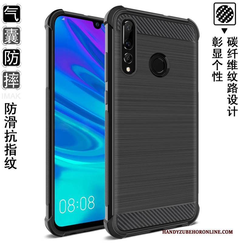 Hülle Huawei P Smart+ 2019 Weiche Schwarz Transparent, Case Huawei P Smart+ 2019 Silikon Ballon Faser