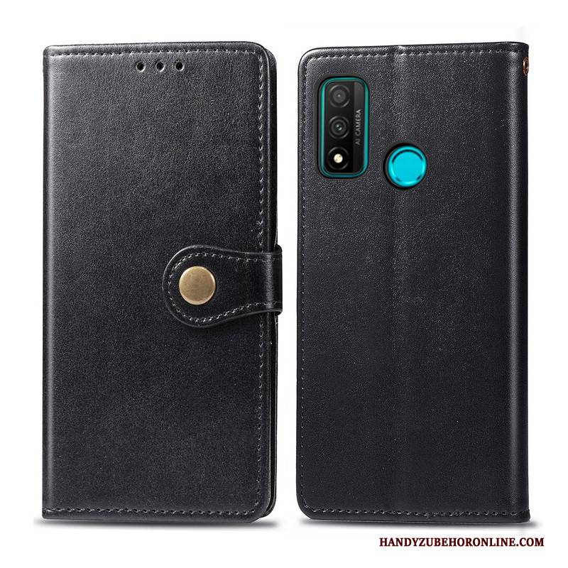 Hülle Huawei P Smart 2020 Leder Grün Einfarbig, Case Huawei P Smart 2020 Lederhülle Einfach Business