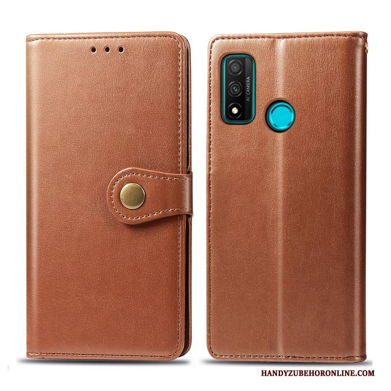 Hülle Huawei P Smart 2020 Leder Grün Einfarbig, Case Huawei P Smart 2020 Lederhülle Einfach Business