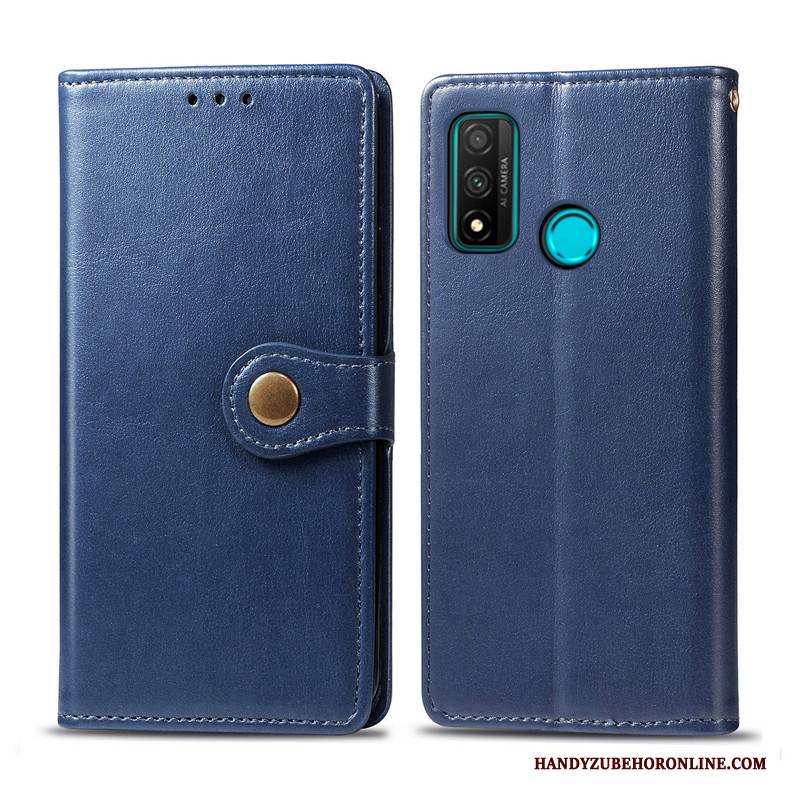 Hülle Huawei P Smart 2020 Leder Grün Einfarbig, Case Huawei P Smart 2020 Lederhülle Einfach Business