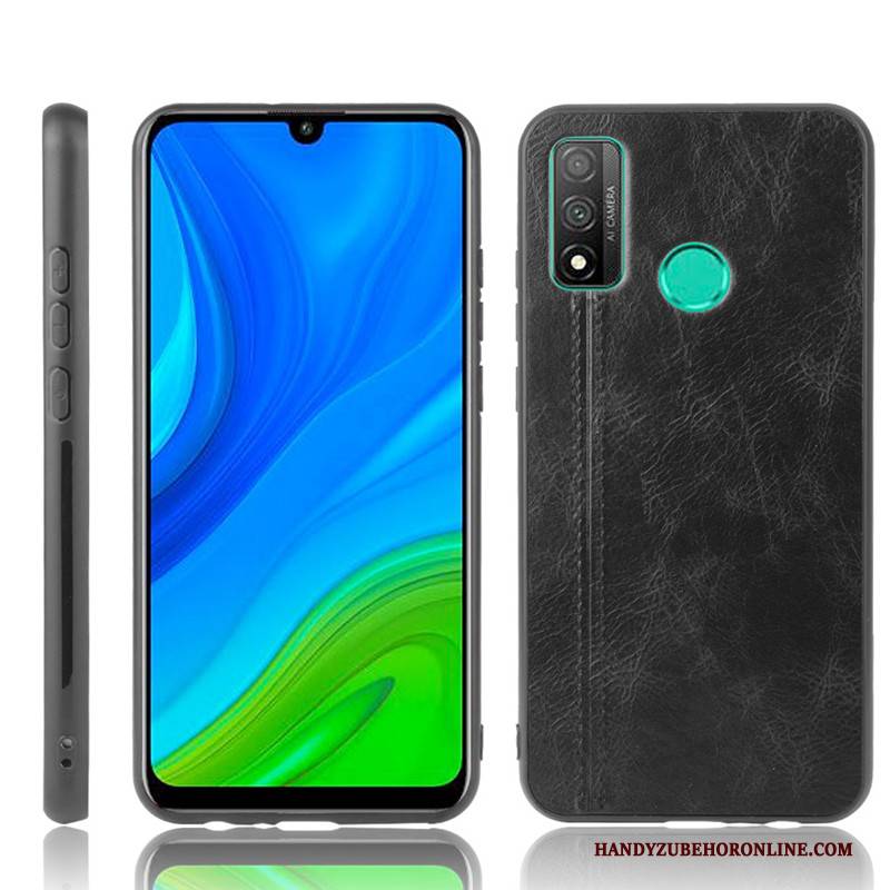 Hülle Huawei P Smart 2020 Leder Kuh Gelb, Case Huawei P Smart 2020 Schutz Muster Schwer