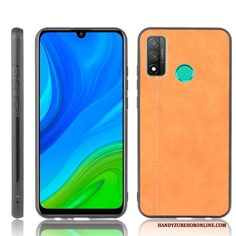 Hülle Huawei P Smart 2020 Leder Kuh Gelb, Case Huawei P Smart 2020 Schutz Muster Schwer