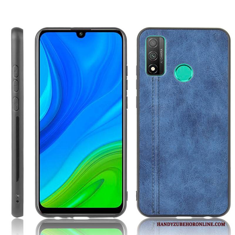 Hülle Huawei P Smart 2020 Leder Kuh Gelb, Case Huawei P Smart 2020 Schutz Muster Schwer