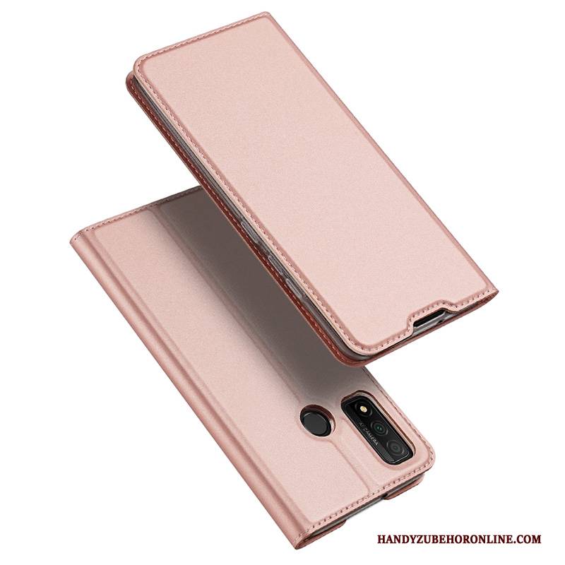 Hülle Huawei P Smart 2020 Lederhülle Gold Karte, Case Huawei P Smart 2020 Folio Schlank Handyhüllen