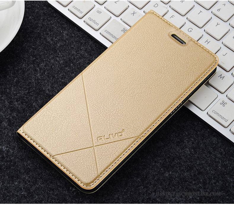 Hülle Huawei P Smart Folio Gold Handyhüllen, Case Huawei P Smart Lederhülle