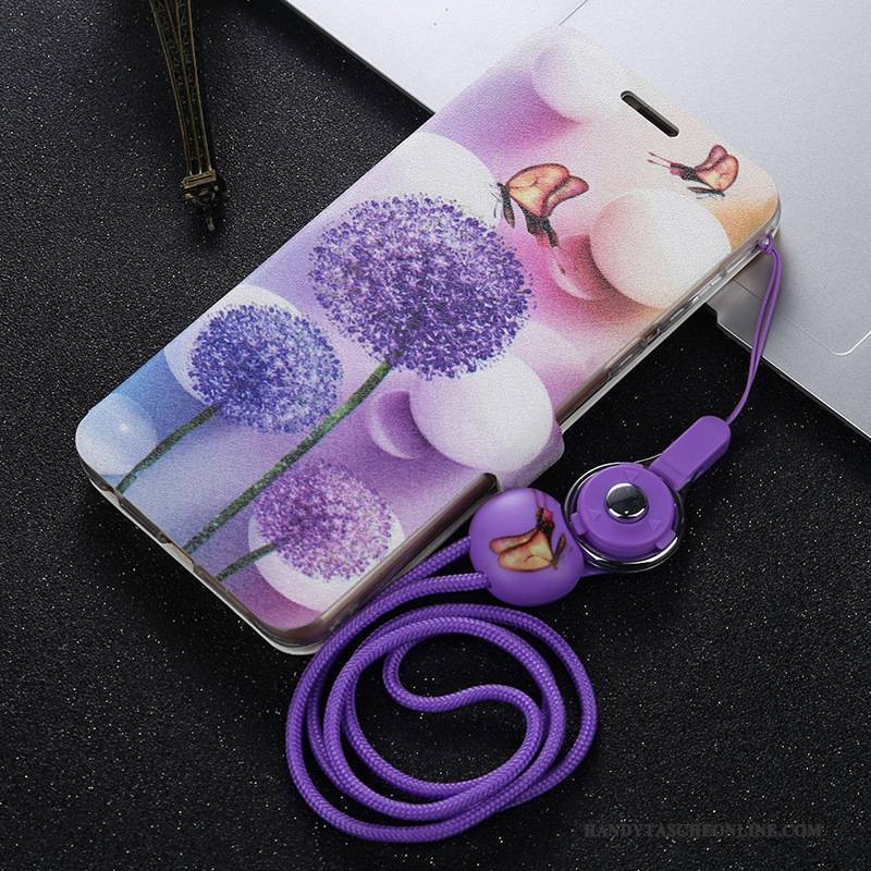 Hülle Huawei P Smart Folio Lila Handyhüllen, Case Huawei P Smart Lederhülle Anti-sturz