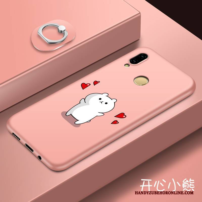 Hülle Huawei P Smart+ Karikatur Kühl Rosa, Case Huawei P Smart+ Taschen Nette Persönlichkeit