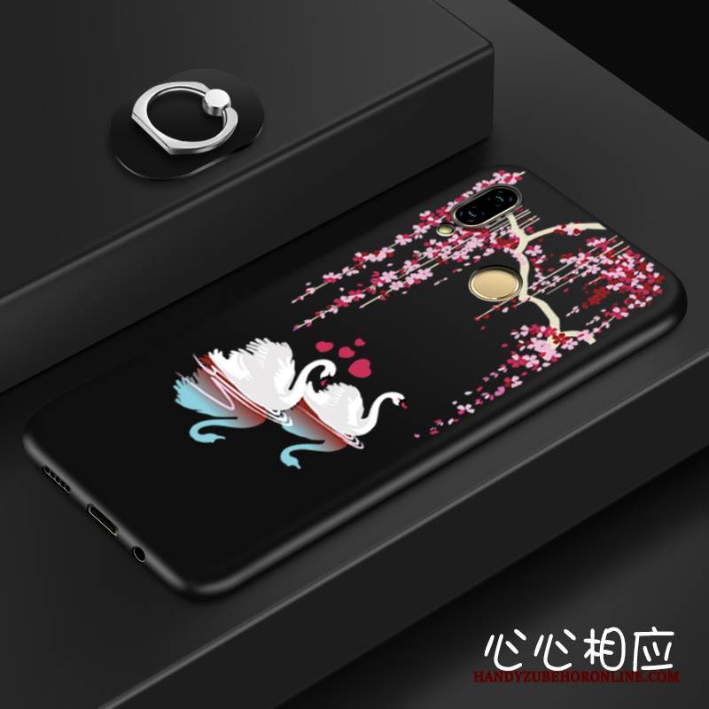 Hülle Huawei P Smart+ Karikatur Kühl Rosa, Case Huawei P Smart+ Taschen Nette Persönlichkeit