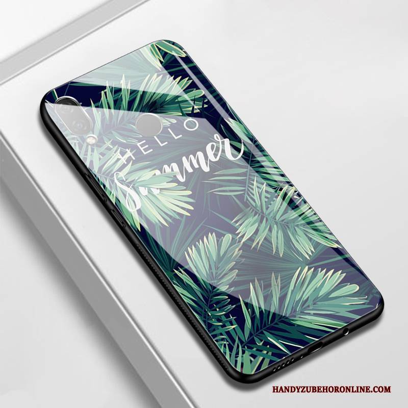 Hülle Huawei P Smart+ Kreativ Schwarz Handyhüllen, Case Huawei P Smart+ Schutz Glas Spiegel