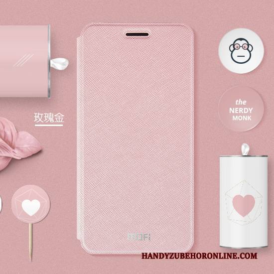 Hülle Huawei P Smart+ Lederhülle Anti-sturz Rosa, Case Huawei P Smart+ Silikon Handyhüllen