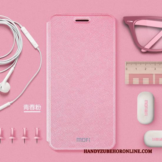 Hülle Huawei P Smart+ Lederhülle Anti-sturz Rosa, Case Huawei P Smart+ Silikon Handyhüllen