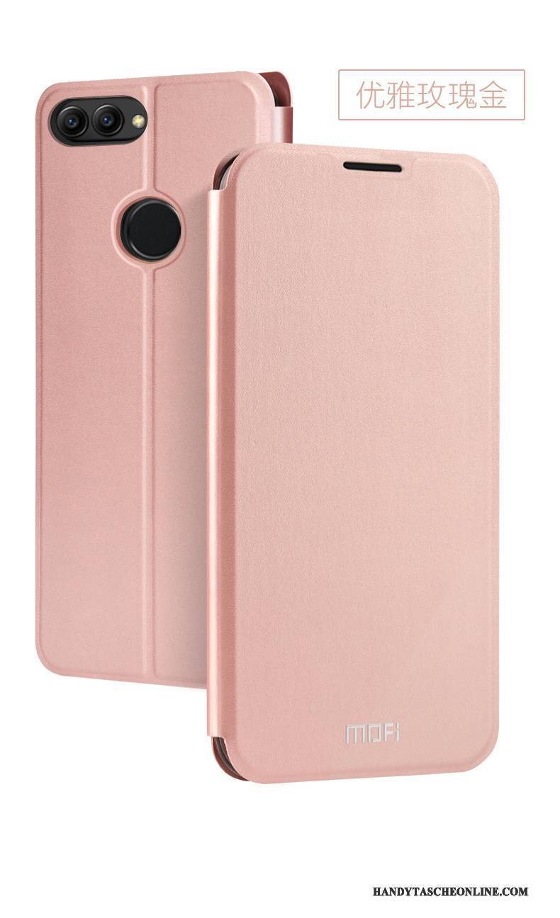 Hülle Huawei P Smart Lederhülle Gold Handyhüllen, Case Huawei P Smart