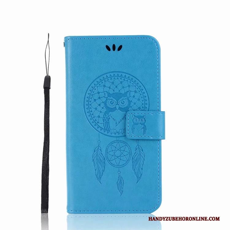 Hülle Huawei P Smart+ Lederhülle Handyhüllen Anti-sturz, Case Huawei P Smart+ Weiche Blau