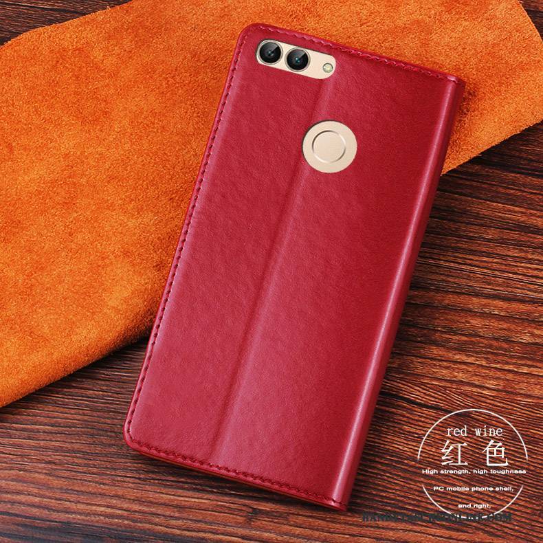 Hülle Huawei P Smart Lederhülle Orange Anti-sturz, Case Huawei P Smart Folio Handyhüllen