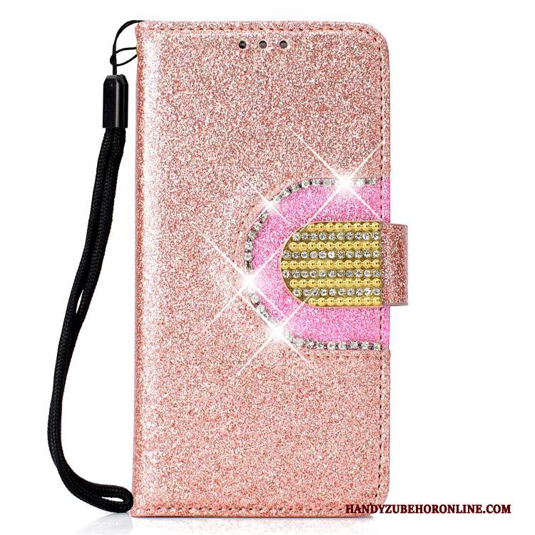 Hülle Huawei P Smart+ Luxus Lila Handyhüllen, Case Huawei P Smart+ Lederhülle Trend