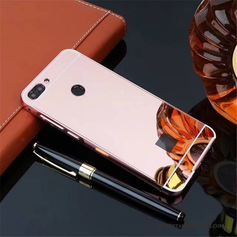 Hülle Huawei P Smart Metall Gold Handyhüllen, Case Huawei P Smart Schutz Trend Mesh