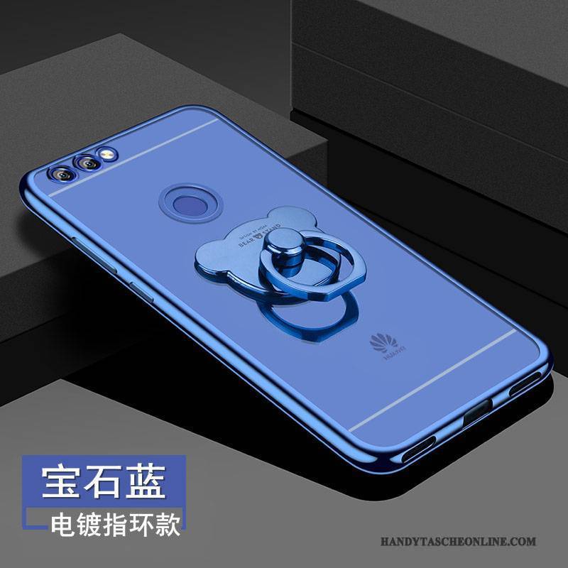 Hülle Huawei P Smart Schutz Blau Handyhüllen, Case Huawei P Smart Weiche Anti-sturz Transparent