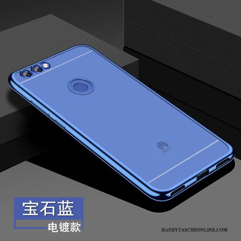 Hülle Huawei P Smart Schutz Blau Handyhüllen, Case Huawei P Smart Weiche Anti-sturz Transparent