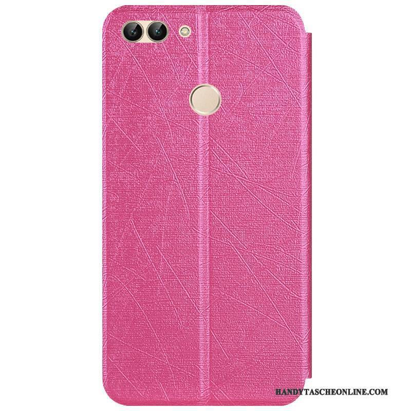 Hülle Huawei P Smart Schutz Rot, Case Huawei P Smart Lederhülle