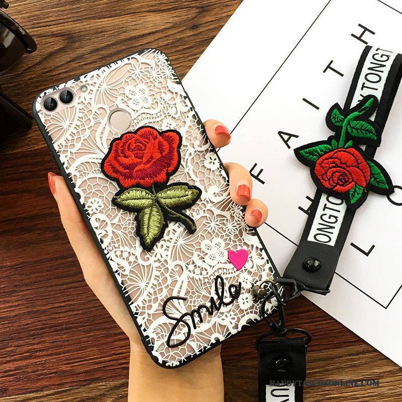 Hülle Huawei P Smart Schutz Schwarz Trend, Case Huawei P Smart Anti-sturz Blumen