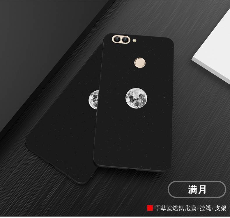 Hülle Huawei P Smart Silikon Anti-sturz Handyhüllen, Case Huawei P Smart Schutz Nubuck Schwarz