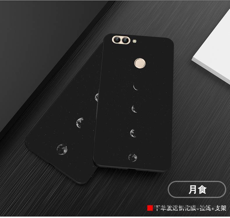 Hülle Huawei P Smart Silikon Anti-sturz Handyhüllen, Case Huawei P Smart Schutz Nubuck Schwarz