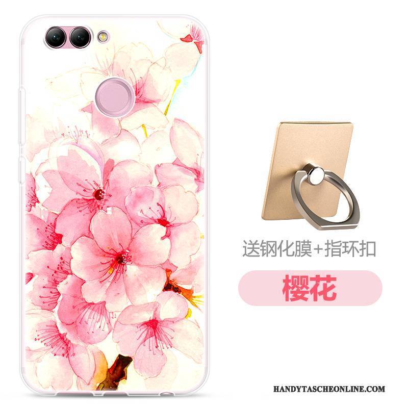 Hülle Huawei P Smart Silikon Trend Transparent, Case Huawei P Smart Schutz Handyhüllen Rosa