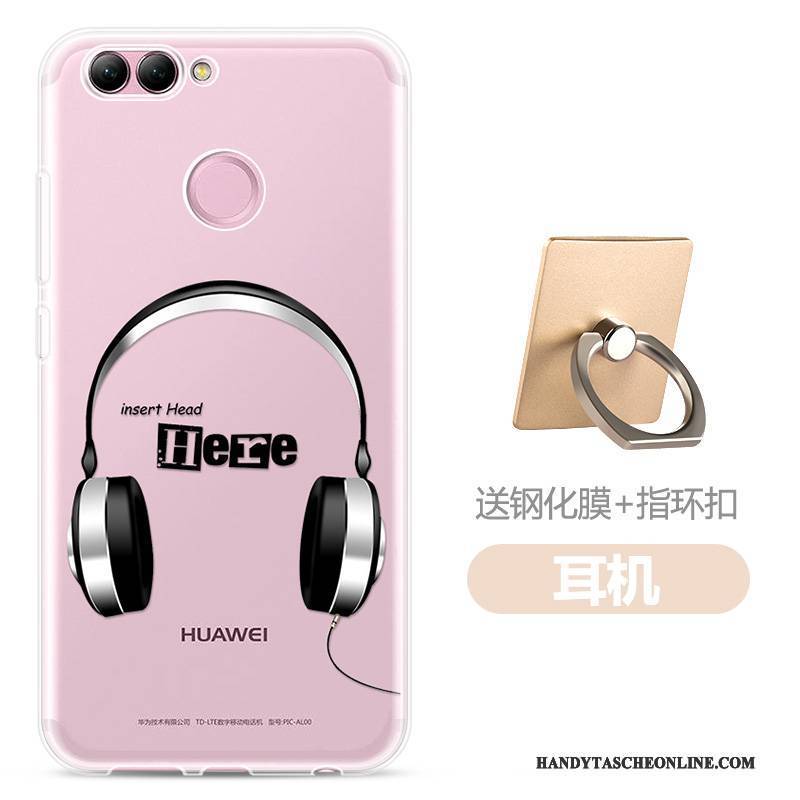 Hülle Huawei P Smart Silikon Trend Transparent, Case Huawei P Smart Schutz Handyhüllen Rosa