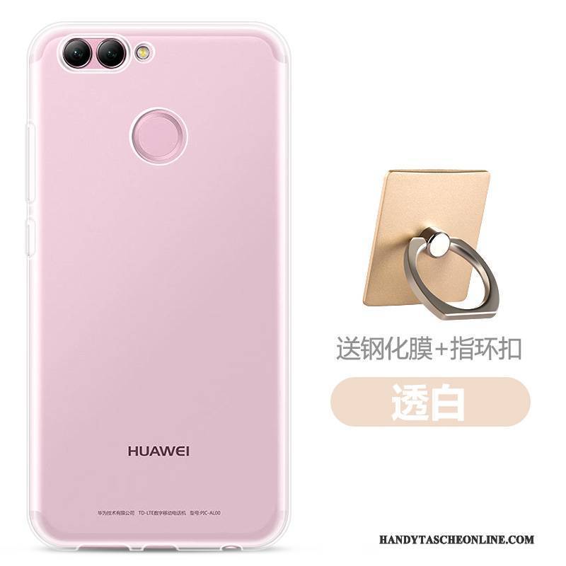 Hülle Huawei P Smart Silikon Trend Transparent, Case Huawei P Smart Schutz Handyhüllen Rosa