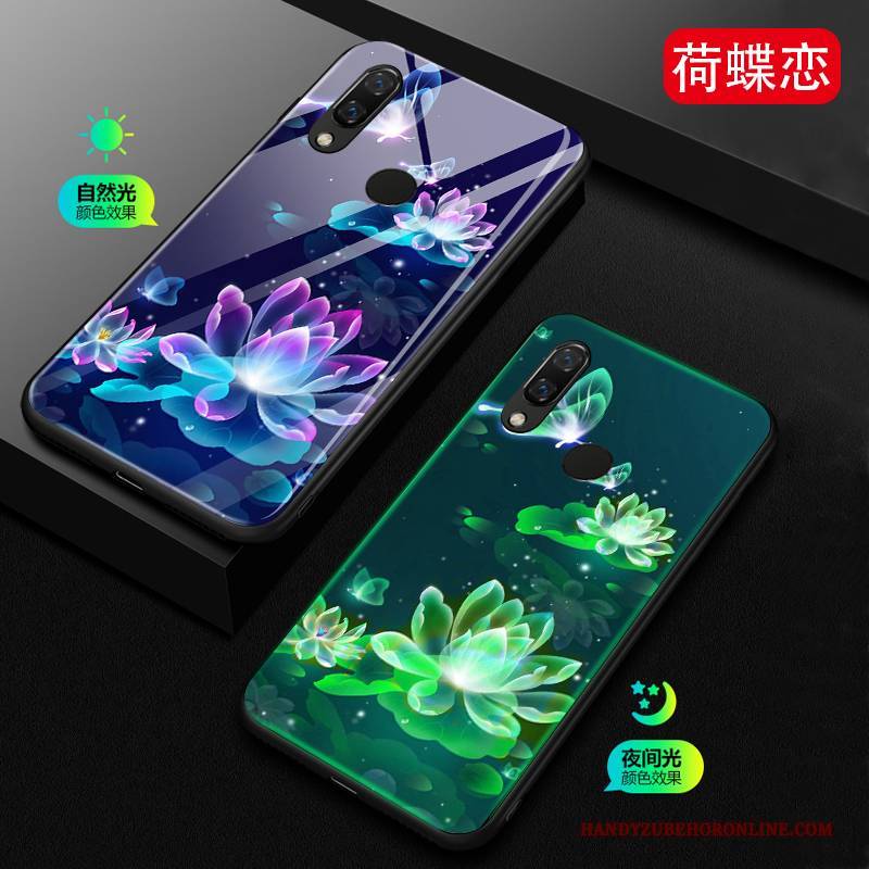 Hülle Huawei P Smart+ Taschen Glas Leuchtende, Case Huawei P Smart+ Kreativ Persönlichkeit Anti-sturz