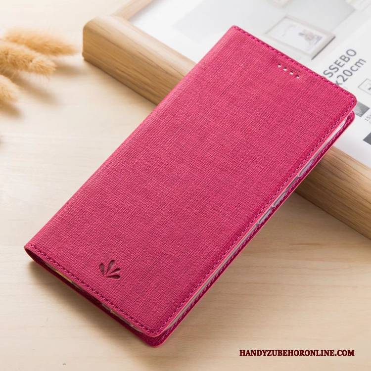 Hülle Huawei P Smart+ Taschen Handyhüllen Muster, Case Huawei P Smart+ Folio Stoff Rot