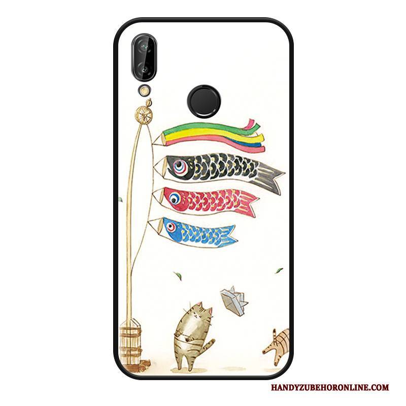 Hülle Huawei P Smart+ Taschen Katzen Nette, Case Huawei P Smart+ Karikatur Trend Handyhüllen