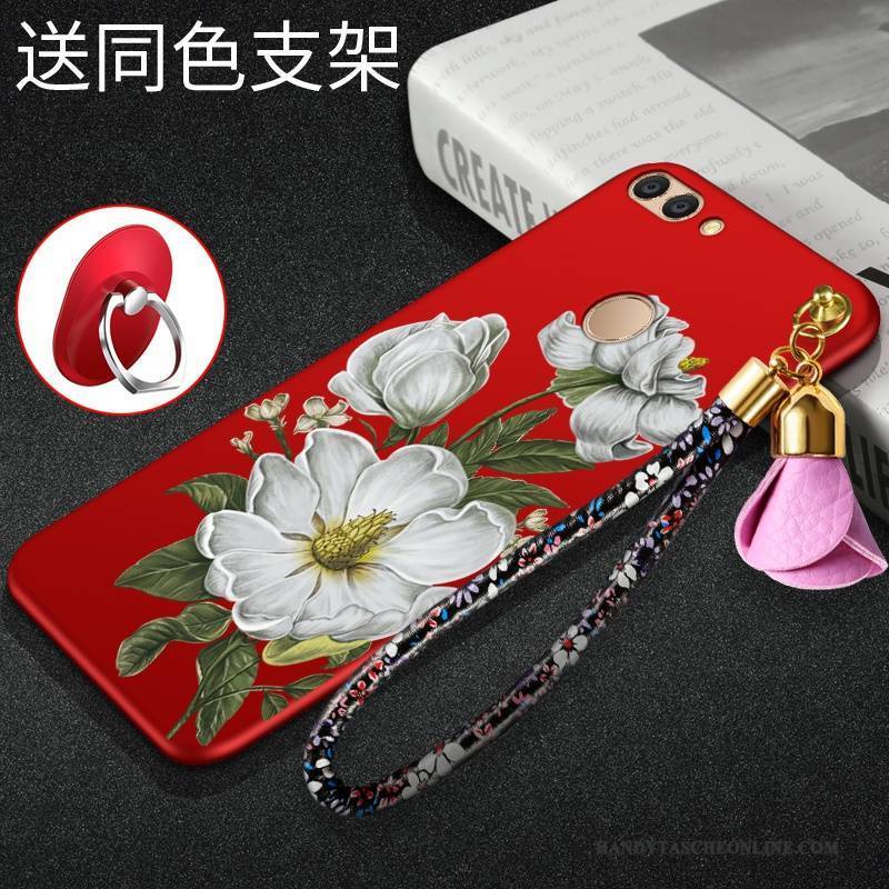 Hülle Huawei P Smart Weiche Trend Handyhüllen, Case Huawei P Smart Silikon Rot Anti-sturz