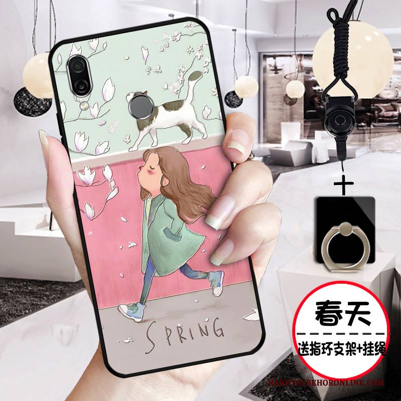 Hülle Huawei P Smart Z Prägung Anti-sturz Pulver, Case Huawei P Smart Z Karikatur Rosa Handyhüllen